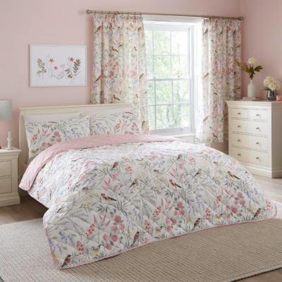 Downtown Dreams & Drapes Dreams and Drapes Caraway Pink Bedspread, Cotton, Floral