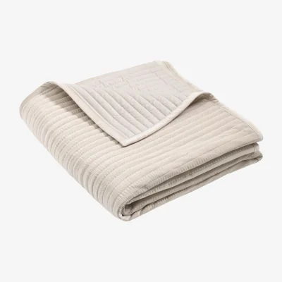 Downtown Catherine Lansfield Velvet Pinsonic Bedspread 220x220cm - Natural