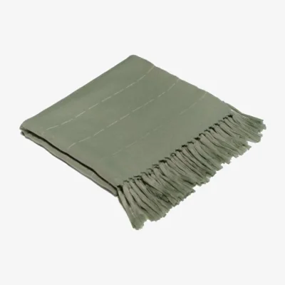 Downtown LG Outdoor Striped Throw - Grey
