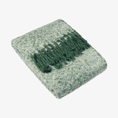 Downtown Riva Weaver Green Throw, Wool, Herringbone