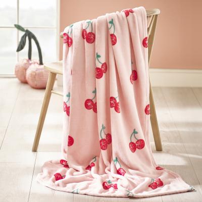 Downtown Catherine Lansfield Disco Cherries Fleece Throw 200x240cm - Pink