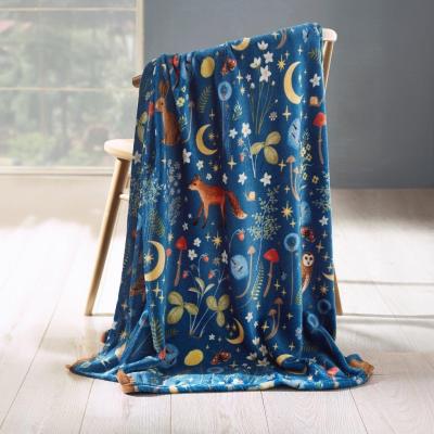 Downtown Catherine Lansfield Enchanted Twilight Fleece Throw 130x170cm - Navy