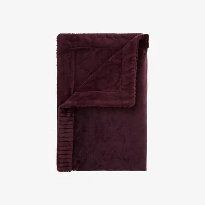 Downtown Catherine Lansfield Velvet and Faux Fur Throw 150x200cm - Plum
