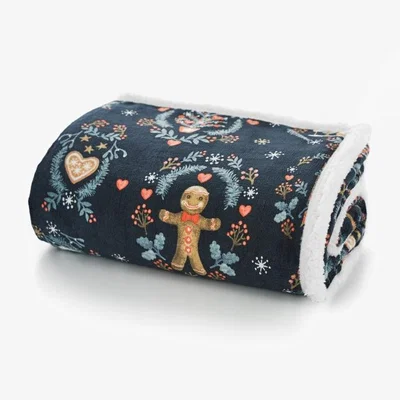 Downtown Deyongs Candy Man Sherpa Throw In Blue