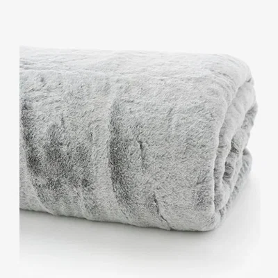 Downtown Deyongs Alaska Faux Fur Throw - Silver