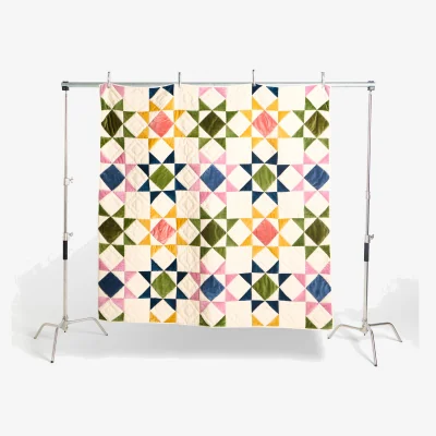 Oliver Bonas Patchwork Multicolour Velvet Bedspread