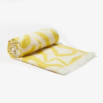 Oliver Bonas Galia Agate Yellow Jacquard Throw