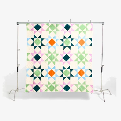 Oliver Bonas Bright Velvet Patchwork Bedspread