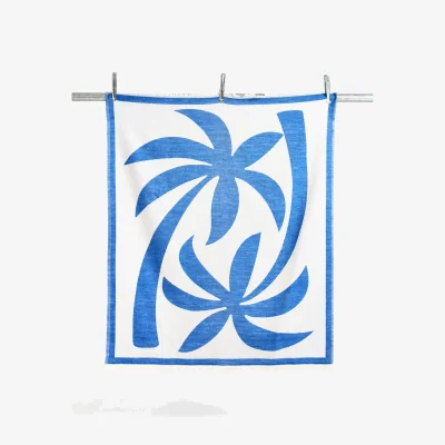 Oliver Bonas Palmier Reversible Blue Jacquard Throw