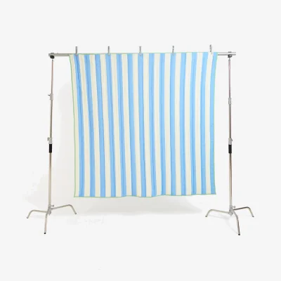 Oliver Bonas Reversible Blue & Green Striped Bedspread