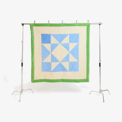 Oliver Bonas Star Blue Cotton Patchwork Bedspread