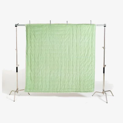 Oliver Bonas Green Velvet Ruffle Trim Bedspread