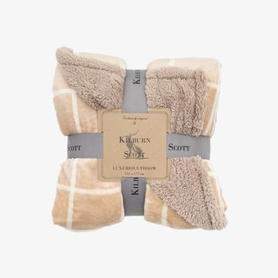 Perch and Parrow Snuggle-Up Sherpa Throw in Natural