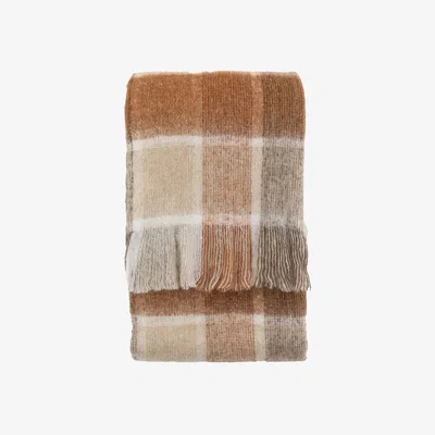 Perch and Parrow Grant Checkered Mohair Throw in Natural