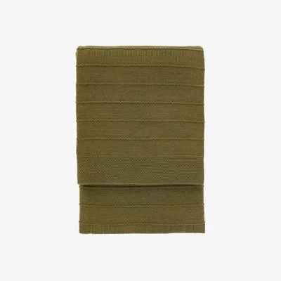 Perch and Parrow Marlow Knit Throw in Olive