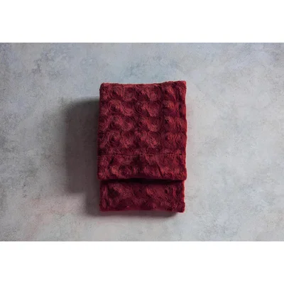 Perch and Parrow Berg Faux Fur Throw in Crimson