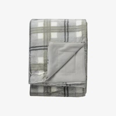 Perch and Parrow Sten Faux Fur Throw in Grey