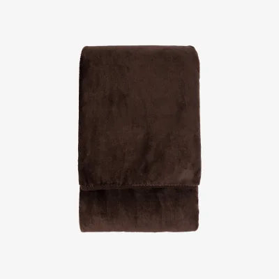 Perch and Parrow Mellow Fleece Throw in Chocolate