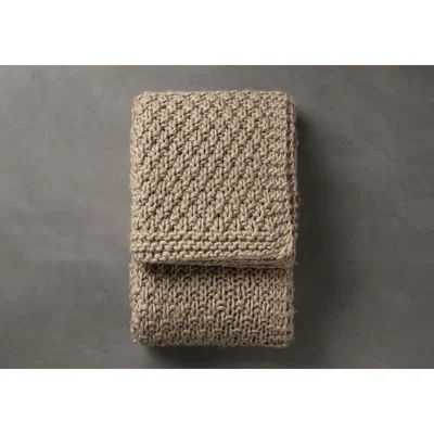 Perch and Parrow Marley Oatmeal Heavy Knit Throw