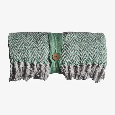 Perch and Parrow Luis Mint Green Throw