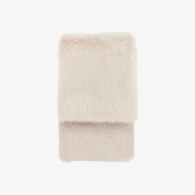 Perch and Parrow Hygge Fur Throw in Oatmeal, Small