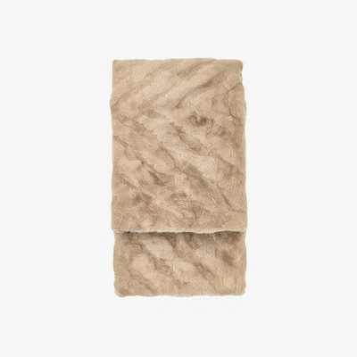 Perch and Parrow Softie Chevron Faux Fur Throw in Mink