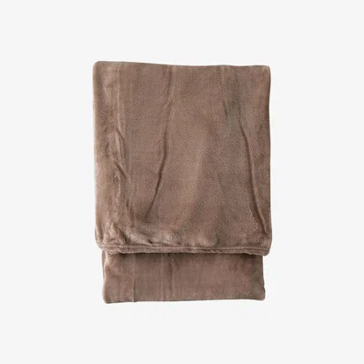 Perch and Parrow Livie Flannel Fleece Throw, Blush