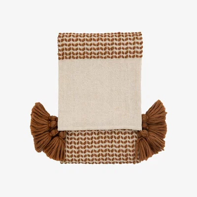 Perch and Parrow Renzo Woven Throw in Rust