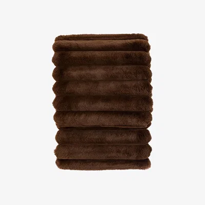 Perch and Parrow Wrap-up Fur Throw in Chocolate