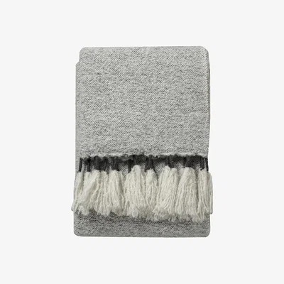 Perch and Parrow Quincy Hand-Woven Throw in Grey