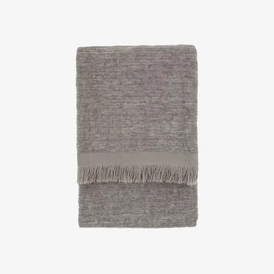 Perch and Parrow Felicity Chenille Throw in Grey