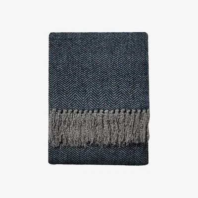Perch and Parrow Marvel Herringbone Throw in Teal