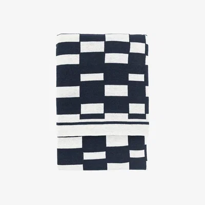 Perch and Parrow Geo Knitted Throw in Ink