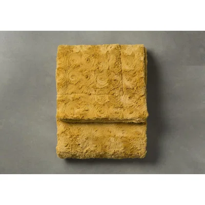 Perch and Parrow Berg Faux Fur Throw in Mustard