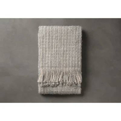 Perch and Parrow Elise Grey Woven Throw
