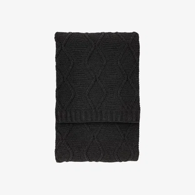 Perch and Parrow Dawdler Chenille Cable Throw in Grey
