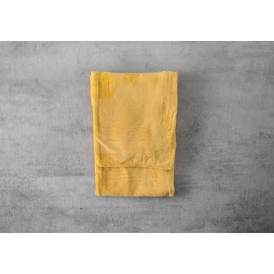 Perch and Parrow Livie Flannel Fleece Throw, Ochre