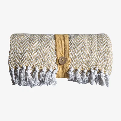 Perch and Parrow Luis Mustard Yellow Throw