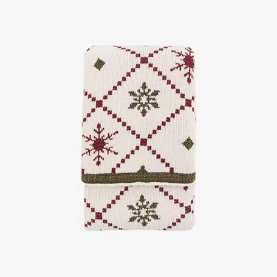 Perch and Parrow Timeless Tidings Fairisle Chenille Woven Throw