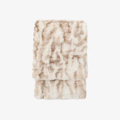 Perch and Parrow Winter Frost Ruched Faux Fur Throw