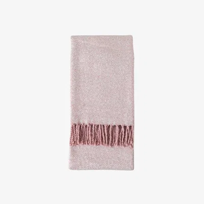 Perch and Parrow Irene Herringbone Tasseled Throw in Blush