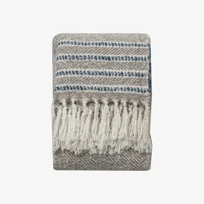 Perch and Parrow Mireille Striped Throw in Grey
