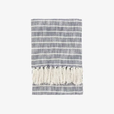 Perch and Parrow Harbour Stripe Throw in Ink