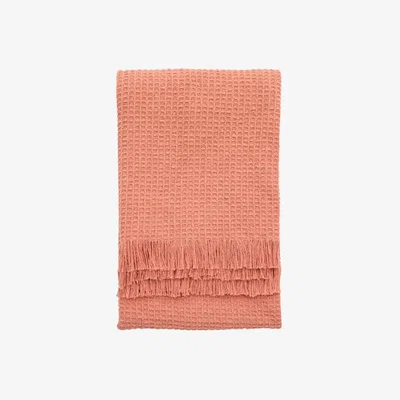 Perch and Parrow Cuddler Waffle Throw in Blush