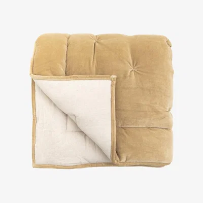 Perch and Parrow Luxe Velvet Bedspread in Sand