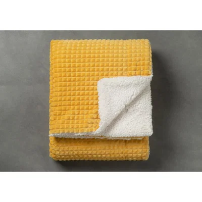 Perch and Parrow Kratos Embossed throw in Yellow