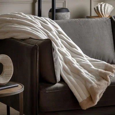 Pagazzi Whinfell Faux Fur Cream Throw
