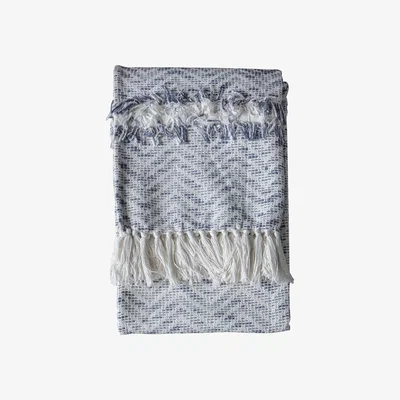 Pagazzi Zumba Herringbone Throw Slate Grey 130cmX170cm