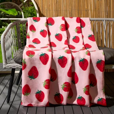 The Range Strawberry Throw Blanket - Pink