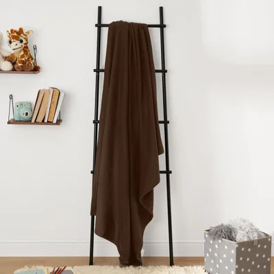 The Range Dreamscene Warm Soft Plain Fleece Throw Over Blanket - Chocolate Brown / Machine Wash at 40 degrees / 0.5kg / Large - 200 x 240cm